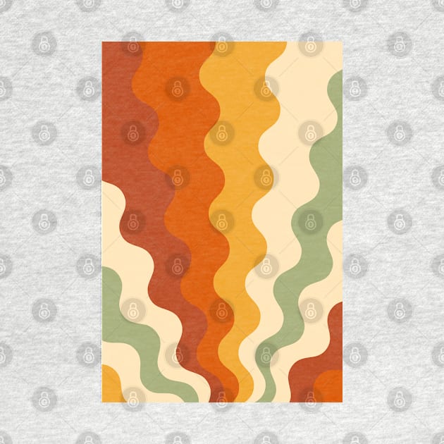 70s Retro Groovy Lines Seamless Pattern Yellow, Orange, Brown and Green by tramasdesign